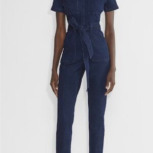 Aritzia Blue Jumpsuit Tailored Elegance